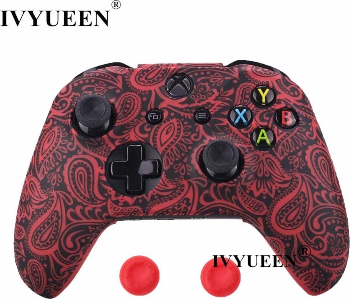 Xbox One Controller Skin | Controller hoesje + Thump grips | Red leaf